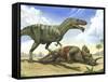 A Gorgosaurus Libratus Stands Over the Dead Body of a Centrosaurus-Stocktrek Images-Framed Stretched Canvas