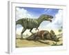 A Gorgosaurus Libratus Stands Over the Dead Body of a Centrosaurus-Stocktrek Images-Framed Photographic Print