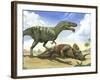 A Gorgosaurus Libratus Stands Over the Dead Body of a Centrosaurus-Stocktrek Images-Framed Photographic Print