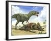 A Gorgosaurus Libratus Stands Over the Dead Body of a Centrosaurus-Stocktrek Images-Framed Photographic Print
