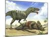 A Gorgosaurus Libratus Stands Over the Dead Body of a Centrosaurus-Stocktrek Images-Mounted Photographic Print