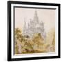 A Gothic Cathederal Near Bauman; Eine Gotische Kathedrale Hinter Baumen, 1814-15-Karl Friedrich Schinkel-Framed Giclee Print