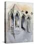 A Gothic Stairway in Chester Cathedral-John Ruskin-Stretched Canvas
