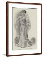 A Gown of White Net and Satin-null-Framed Giclee Print