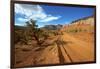 A Gravel Road Skirts the Capitol Reef in Capitol Reef National Park, Utah-Richard Wright-Framed Photographic Print