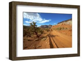 A Gravel Road Skirts the Capitol Reef in Capitol Reef National Park, Utah-Richard Wright-Framed Photographic Print