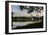 A Great Egret Looks Out over a Lake in Sao Paulo's Ibirapuera Park-Alex Saberi-Framed Photographic Print