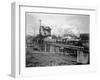 A Great Northern Railway Train on the G.N.R. Bridge across the Lake Washington Ship Canal in Ballar-Ashael Curtis-Framed Giclee Print