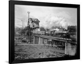 A Great Northern Railway Train on the G.N.R. Bridge across the Lake Washington Ship Canal in Ballar-Ashael Curtis-Framed Giclee Print