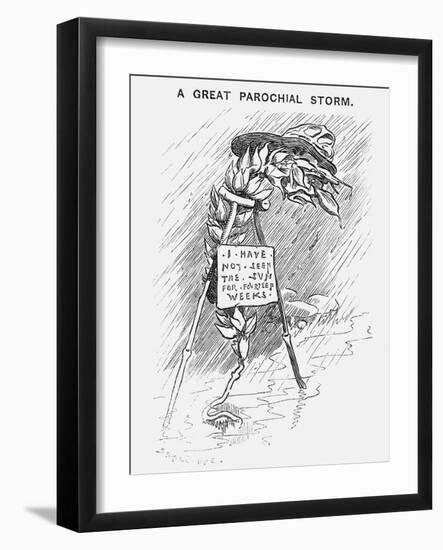 A Great Parochial Storm, 1879-Edward Linley Sambourne-Framed Giclee Print