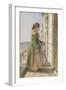 A Greek Girl Standing on a Balcony, C.1840 (W/C and Gouache over Graphite on Paper)-John Frederick Lewis-Framed Giclee Print