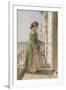 A Greek Girl Standing on a Balcony, C.1840 (W/C and Gouache over Graphite on Paper)-John Frederick Lewis-Framed Giclee Print