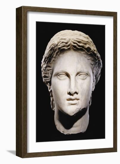 A Greek Marble Female Head, Classical Period, circa Mid 4th Century-null-Framed Giclee Print