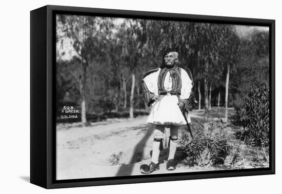 A Greek Soldier in Traditional Uniform, C1920s-C1930s-null-Framed Stretched Canvas