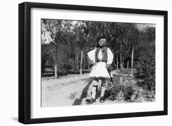 A Greek Soldier in Traditional Uniform, C1920s-C1930s-null-Framed Giclee Print