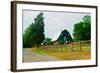 A green barn near President James Madison's home in rural Virginia-null-Framed Photographic Print