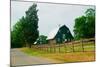 A green barn near President James Madison's home in rural Virginia-null-Mounted Photographic Print