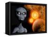 A Grey Alien from the Zeta Reticuli Binary Star System-Stocktrek Images-Framed Stretched Canvas