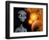 A Grey Alien from the Zeta Reticuli Binary Star System-Stocktrek Images-Framed Art Print