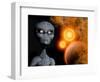 A Grey Alien from the Zeta Reticuli Binary Star System-Stocktrek Images-Framed Art Print