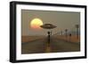 A Grey Alien Hitching a Ride from a Passing Ufo-Stocktrek Images-Framed Art Print