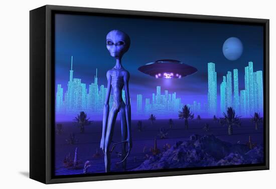 A Grey Alien Located on its Homeworld of Zeta Reticuli-Stocktrek Images-Framed Stretched Canvas