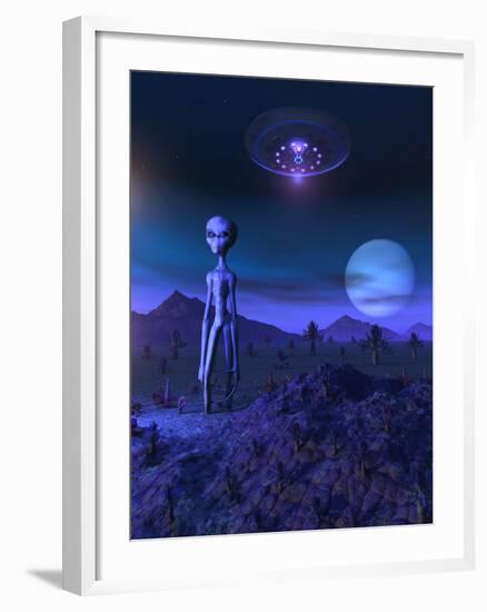 A Grey Alien Located on its Homeworld of Zeta Reticuli-Stocktrek Images-Framed Art Print