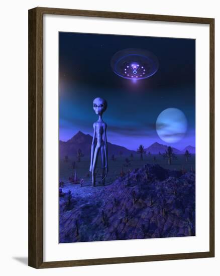 A Grey Alien Located on its Homeworld of Zeta Reticuli-Stocktrek Images-Framed Art Print