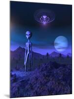 A Grey Alien Located on its Homeworld of Zeta Reticuli-Stocktrek Images-Mounted Art Print