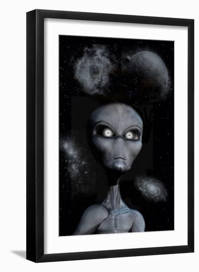 A Grey Alien-null-Framed Art Print