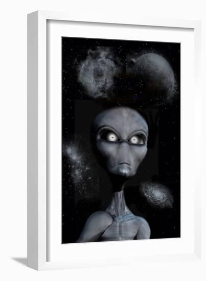 A Grey Alien-null-Framed Art Print