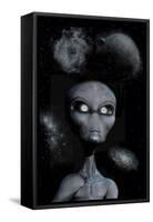A Grey Alien-null-Framed Stretched Canvas