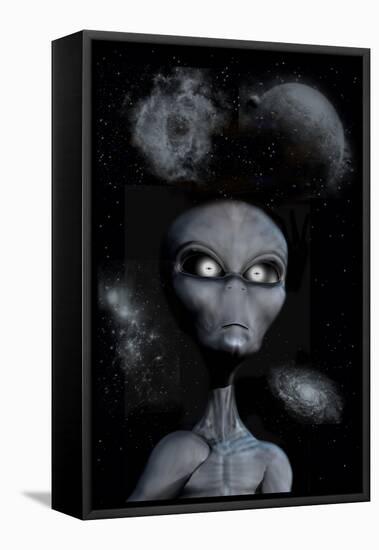 A Grey Alien-null-Framed Stretched Canvas