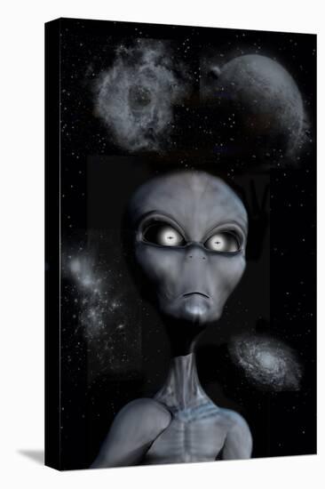 A Grey Alien-null-Stretched Canvas