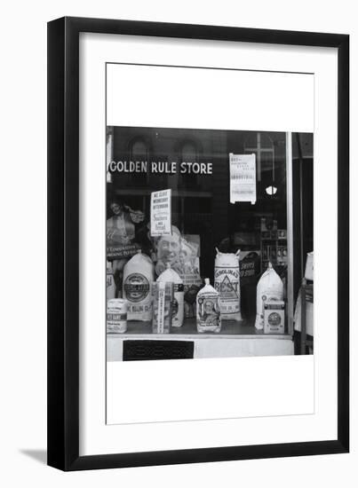 A Grocery Window-Dorothea Lange-Framed Art Print