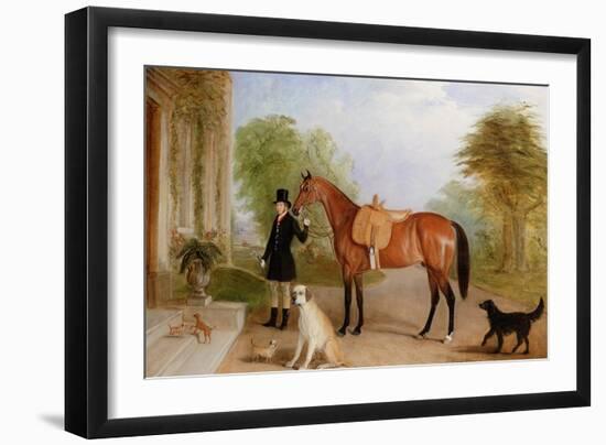 A Groom with a Horse-John E. Ferneley-Framed Giclee Print