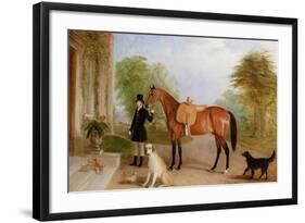 A Groom with a Horse-John E. Ferneley-Framed Giclee Print