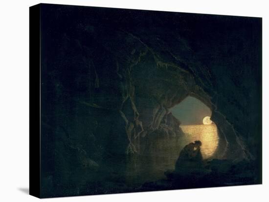 A Grotto with the Figure of Julia, 1780-Joseph Wright of Derby-Stretched Canvas