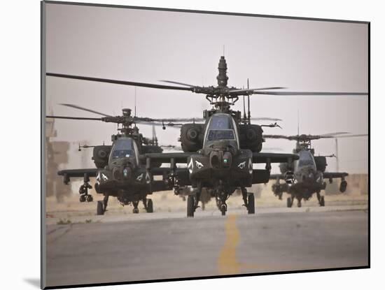 A Group of AH-64D Apache Helicopters On the Runway at COB Speicher-Stocktrek Images-Mounted Photographic Print