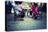 A Group of Asian Women Playing Cards in a Park in Chinatown, New-Sabine Jacobs-Stretched Canvas