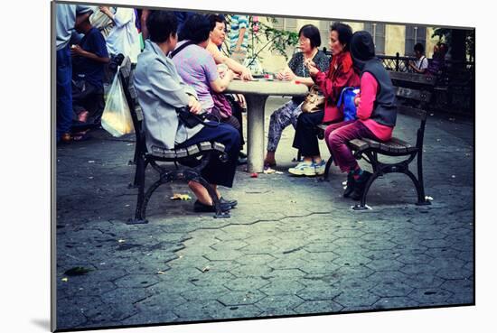 A Group of Asian Women Playing Cards in a Park in Chinatown, New-Sabine Jacobs-Mounted Photographic Print