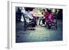 A Group of Asian Women Playing Cards in a Park in Chinatown, New-Sabine Jacobs-Framed Photographic Print