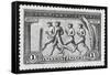 A Group Of Athletes Running, Greece 1906 Olympic Games, 1 Drachma, Unused Stamp Design-null-Framed Stretched Canvas