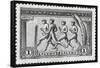 A Group Of Athletes Running, Greece 1906 Olympic Games, 1 Drachma, Unused Stamp Design-null-Framed Stretched Canvas