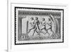 A Group Of Athletes Running, Greece 1906 Olympic Games, 1 Drachma, Unused Stamp Design-null-Framed Giclee Print