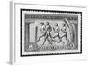 A Group Of Athletes Running, Greece 1906 Olympic Games, 1 Drachma, Unused Stamp Design-null-Framed Giclee Print