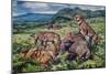 A Group of Carnivorous Cynognathus Prey on a Placerias Dicynodont-null-Mounted Art Print