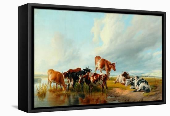 A Group of Cattle, 1877-Thomas Sidney Cooper-Framed Stretched Canvas