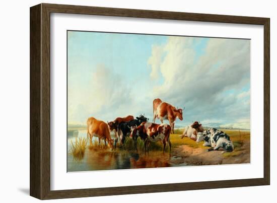 A Group of Cattle, 1877-Thomas Sidney Cooper-Framed Giclee Print