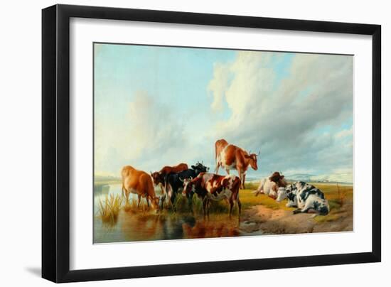 A Group of Cattle, 1877-Thomas Sidney Cooper-Framed Giclee Print